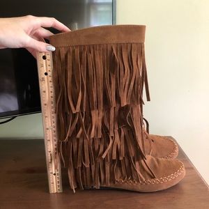 Fringe Moccasin Boots
